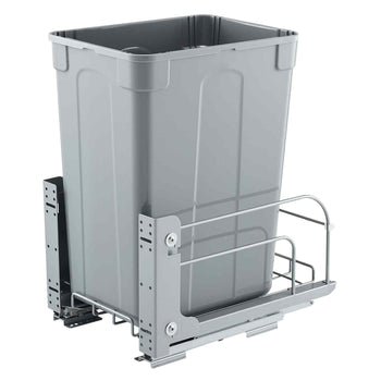 Pullout Trash Can for Kitchen Cabinets, 35 QT Garbage Waste Recycling Bin, Under Mount Waste Container, with Heavy Duty Metal Soft Close Sliding System and Door Kit, for Sink, Under Counter