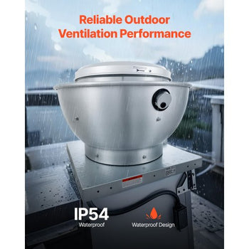 Commercial Kitchen Exhaust Fan, 1616 CFM Restaurant Canopy Hood Exhaust Fan, 0.5HP 375W Direct Drive Food Truck Hood Vent, High Speed & Low Noise, for Warehouse, Agriculture