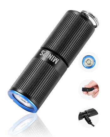 Keychain Flashlight, Rechargeable Mini LED Flashlight, 200 High Lumens Pocket-Sized Flashlight with 2 Lighting Modes, IPX7 Waterproof Portable Flashlight for Everyday Carry, Camping, Emergencies
