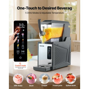 Slushie Machine, 4L/135oz No Ice Needed Slushy Machine for Home, Frozen Drink Maker with Single Tank, Margarita Machine with Self-Cleaning, for Frozen Margaritas, Frappés, Milkshake & More