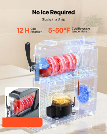 Slushie Machine, 4L/135oz No Ice Needed Slushy Machine for Home, Frozen Drink Maker with Single Tank, Margarita Machine with Self-Cleaning, for Frozen Margaritas, Frappés, Milkshake & More