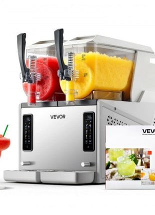 Slushie Machine, 3L/100oz x 2 Tank Slushy Machine for Home, No Ice Needed Frozen Drink Maker, Margarita Maker with Self-Cleaning, for Frozen Margaritas, Frappés, Milkshake & More