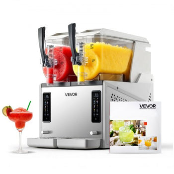 Slushie Machine, 3L/100oz x 2 Tank Slushy Machine for Home, No Ice Needed Frozen Drink Maker, Margarita Maker with Self-Cleaning, for Frozen Margaritas, Frappés, Milkshake & More