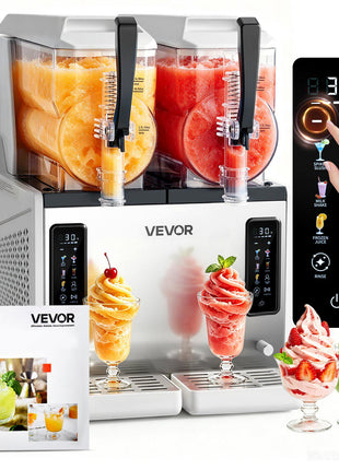 Slushie Machine, 3L/100oz x 2 Tank Slushy Machine for Home, No Ice Needed Frozen Drink Maker, Margarita Maker with Self-Cleaning, for Frozen Margaritas, Frappés, Milkshake & More