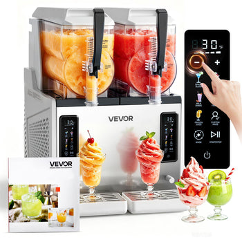 Slushie Machine, 3L/100oz x 2 Tank Slushy Machine for Home, No Ice Needed Frozen Drink Maker, Margarita Maker with Self-Cleaning, for Frozen Margaritas, Frappés, Milkshake & More