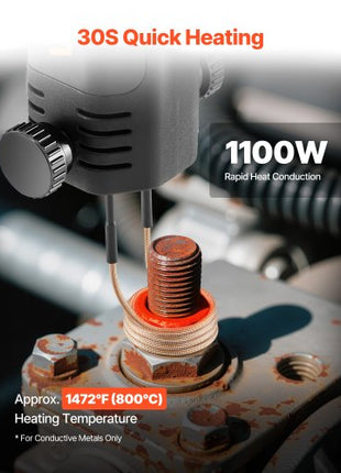 Induction Heater Bolt Removal, 1100W 110V Magnetic Induction Heater Kit, Handheld Nut Buster Tool, Mini Heating Machine for Rusty Screw Removing, Car Garage Repairing Tools with 3 Coil