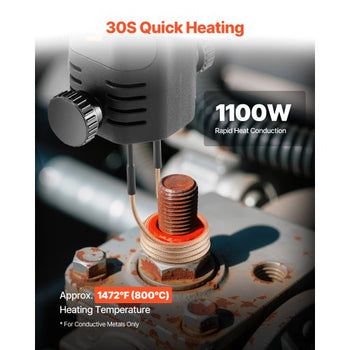 Induction Heater Bolt Removal, 1100W 110V Magnetic Induction Heater Kit, Handheld Nut Buster Tool, Mini Heating Machine for Rusty Screw Removing, Car Garage Repairing Tools with 3 Coil