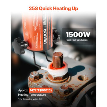 Induction Heater Bolt Removal, 1500W 110V Magnetic Induction Heater Kit, Handheld Nut Buster Tool, Mini Heating Machine for Rusty Screw Removing, Car Garage Repairing Tools with 8 Coil and Box