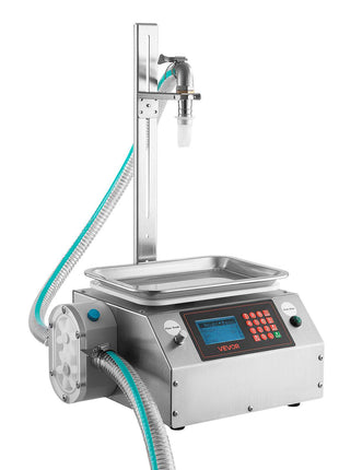 Liquid Filling Machine, 20-5000g Recommend Automatic Bottle Filler, for Honey, Pear Syrup, Sesame Paste, Stainless Steel, Digital Weighing, Adjustable Stand, Memory Presets, Easy to Operate