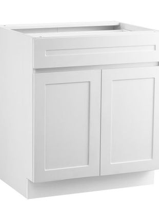 White Shaker Base Cabinet with Drawer, 36-Inch Unassembled Drawer Base Cabinet, 36" W x 24" D x 34.5" H Ready to Assemble Cabinet with Soft-Close Doors and Adjustable Shelf, for Home Office