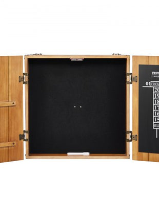 Dartboard Cabinet, Solid Wood Dartboard Cabinet Set, Official Size Hideaway Cabinet with Socreboard and Accessories, Features Easy Assembly, Perfect for Cricket Games (Dartboard Not Included)