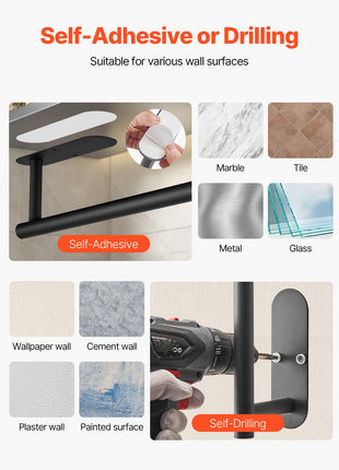 Paper Towel Holder Under Cabinet, High-Quality Stainless Steel Paper Towel Holder, Self Adhesive or Drilling Paper Towel Holder Wall Mount for Kitchen, Bathroom, Pantry