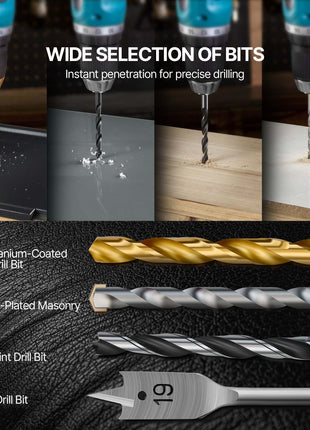Drill Bit Set, 70 Pieces Drill and Driver Bit Set, Screwdriver Bit Set Suitable for Wood Metal Cement Drilling and Screw Driving, Drill Bit Sets Combo Kit Assorted in Organized Carrying Case