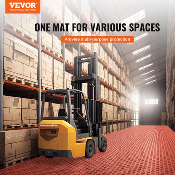 Garage Tiles Interlocking, 12 x 12 x 0.53 inch 50 Pack Garage Floor Covering Tiles, Non-Slip Double-Sided Texture Garage Flooring Tiles, for Garages, Basements, Repair Shops, Red