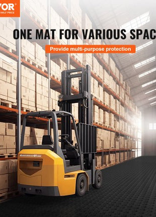 Garage Tiles Interlocking, 12 x 12 x 0.53 inch 50 Pack Garage Floor Covering Tiles, Non-Slip Double-Sided Texture Garage Flooring Tiles, for Garages, Basements, Repair Shops, Black