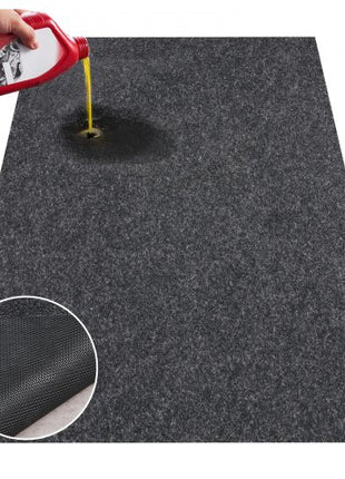 Garage Floor Mat, 7.4'x17' Waterproof Protection from Water,Snow, Rain,Mud and Oil for Cars, Non-slip Heavy Duty Containment Mat with TPE Anti-Leak Backing & Easy to Clean & Cuttable