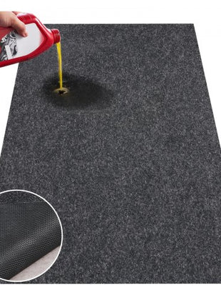 Garage Floor Mat, 7.6'x19' Waterproof Protection from Water,Snow, Rain,Mud and Oil for Cars, Non-slip Heavy Duty Containment Mat with TPE Anti-Leak Backing & Easy to Clean & Cuttable