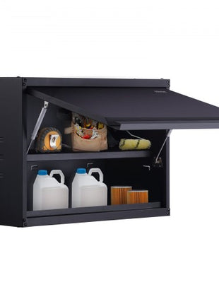 Metal Storage Cabinet, 120lbs Load Capacity per Shelf, 20'' Tall Wall-Mounted Powder-Coating Steel Garage Cabinet with Adjustable Shelf, Press to Lock & Open Door, Perfect for Office Home Garage