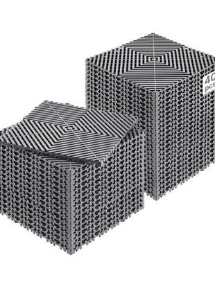 Interlocking Drainage Mat, 12 x 12 Modular Interlocking Cushion, 40 Pcs Splicing Drainage Mats, Non-Slip Gray PP Drainage Floor Tile and Shower Mat, for Garage, Garden, Kitchen & Outdoor