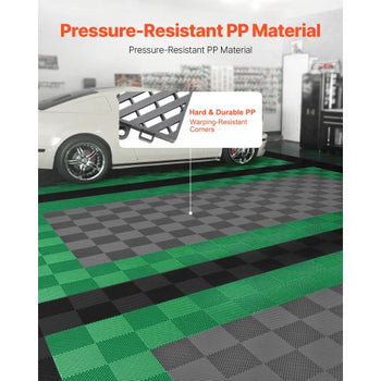 Interlocking Drainage Mat, 15.7 x 15.7 Modular Interlocking Cushion, 24 Pcs Splicing Drainage Mats, Non-Slip Gray PP Drainage Floor Tile and Shower Mat, for Garage, Garden, Kitchen & Outdoor