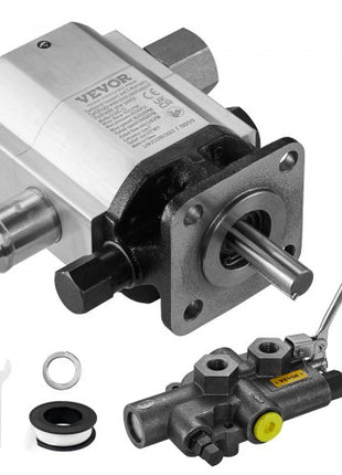Hydraulic Wood Log Splitter Pump Kit, 16 GPM, 2 Stage 4000 PSI Aluminum Hydraulic Gear Pump, with Valve 1'' Inlet 1/2'' NPT Outlet 3600 RPM, for Small Engine Mounting Log Splitters
