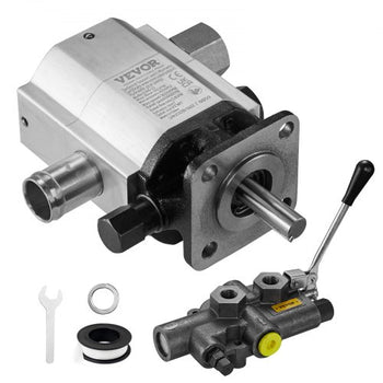 Hydraulic Wood Log Splitter Pump Kit, 16 GPM, 2 Stage 4000 PSI Aluminum Hydraulic Gear Pump, with Valve 1'' Inlet 1/2'' NPT Outlet 3600 RPM, for Small Engine Mounting Log Splitters