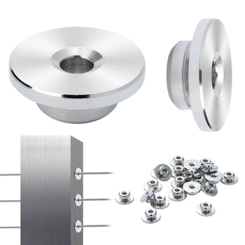 51Pack Cable Railing Kit 1/8" Wheel Protector Sleeves, Bundle with Black Invisible 1/8" Swage Tensioner and Terminal, Cable Railing Post Safeguard Covers for 0.41inch Horizontal Hole Post