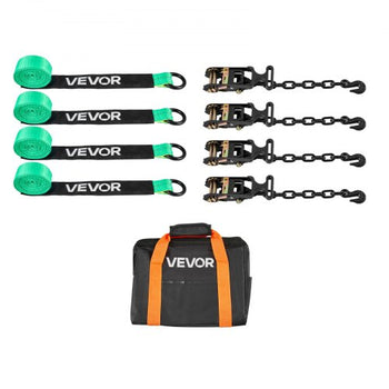 Wheel Chock Tie-Down Kit, Tire-Style Tow Dolly Strap, Car Tie Down Kit with Heavy-Duty Hook, Break Strength 10009 lbs & Working Load 3333 lbs Motorcycle Tie-Down System with O-Ring for ATV, SUV