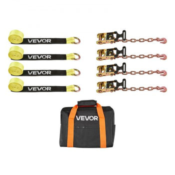 Wheel Chock Tie-Down Kit, Tire-Style Tow Dolly Strap, Car Tie Down Kit with Heavy-Duty Hook, Break Strength 10009 lbs & Working Load 3333 lbs Motorcycle Tie-Down System for ATV, SUV, Snowmobiles