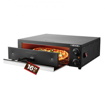 Electric Pizza Oven, 16 in Countertop Pizza Oven, 77 to 572°F Temp Range, 1750W Indoor Pizzas Maker w/Timing & Temp Control, Pizzas Cooker w/Dual Heat Tube, Grill Rack, for Kitchen & Commercial