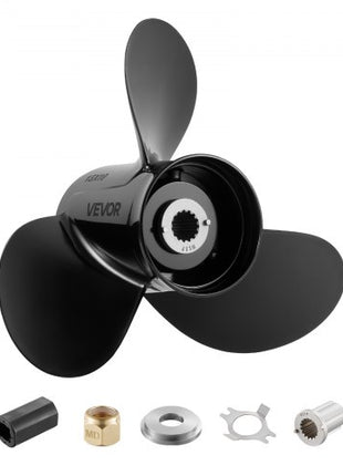 Outboard Propeller, Upgrade OEM 15 Spline Tooth Aluminum Outboard Boat Propeller Fit Mercury Engines 40-140 HP, 4-1/4" Gearcase, 3-Blade, RH (Right Hand Rotation), OEM Parts No. 48-77346A45