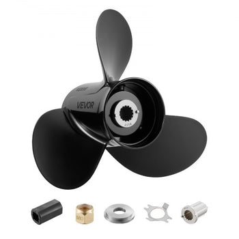 Outboard Propeller, Upgrade OEM 15 Spline Tooth Aluminum Outboard Boat Propeller Fit Mercury Engines 40-140 HP, 4-1/4" Gearcase, 3-Blade, RH (Right Hand Rotation), OEM Parts No. 48-77346A45