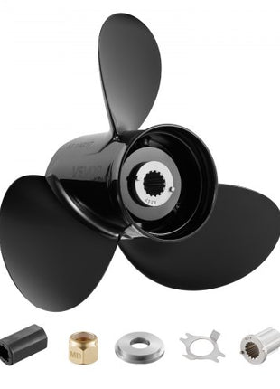 Outboard Propeller, Upgrade OEM 15 Spline Tooth Aluminum Outboard Boat Propeller Fit Mercury Engines 40-140 HP, 4-1/4" Gearcase, 3-Blade, RH (Right Hand Rotation), OEM Parts No. 48-77344A45