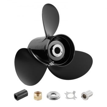 Outboard Propeller, Upgrade OEM 15 Spline Tooth Aluminum Outboard Boat Propeller Fit Mercury Engines 40-140 HP, 4-1/4" Gearcase, 3-Blade, RH (Right Hand Rotation), OEM Parts No. 48-77344A45