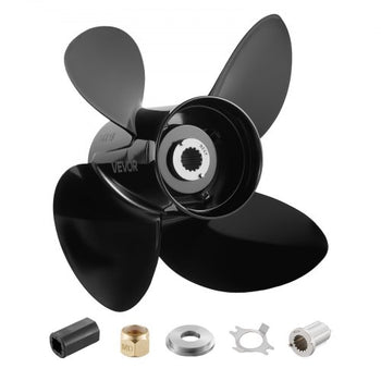 Outboard Propeller, Upgrade OEM 15 Spline Tooth Aluminum Outboard Boat Propeller Fit Mercury/Mariner Engines 135-300 HP, 4-3/4" Gearcase, 4-Blade, RH (Right Hand Rotation), OEM No. 48-8M0084495