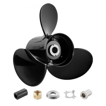 Outboard Propeller, Upgrade OEM 15 Spline Tooth Aluminum Outboard Boat Propeller Fit Mercury/Mariner Engines 90-400 HP, 4-3/4" Gearcase, 3-Blade, RH (Right Hand Rotation), OEM No. 48-832832A45