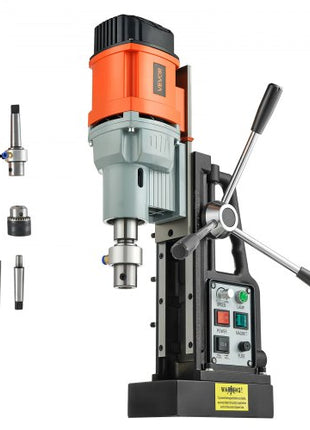 Magnetic Drill Press, 1550 W, 2.4 in Boring Diameter, 2922 lbf Power Mag Drill Press, 0-600 RPM Adjustable Speed, Morse Taper, M3-M16 Tapping, for Metal Surface, Industrial and Home Improvement