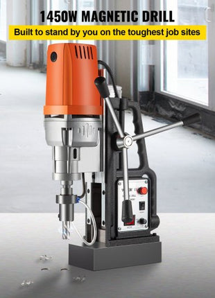 Magnetic Drill 1450W Magnetic Drill Press with 2Inch Boring Diameter Annular Cutter Machine 2900 LBS 11pcs HSS Annular Cutter Bits