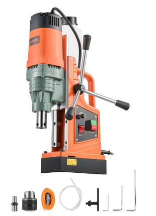 Magnetic Drill, 1550W Motor 2 in Coring Diameter, 2922 lbf Magnetic Force, 0-550 RPM Variable Speed, Portable Electric Mag Drill Press Drilling Machine for Metal Surface, Home Improvement
