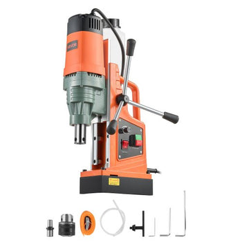 Magnetic Drill, 1550W Motor 2 in Coring Diameter, 2922 lbf Magnetic Force, 0-550 RPM Variable Speed, Portable Electric Mag Drill Press Drilling Machine for Metal Surface, Home Improvement