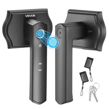 Fingerprint Door Lock Set, Electronic Biometric Knob Keyless Entry Door Lock with Handle, Auto Locking, One-Time Code, Anti-Peeking Password, Easy Installation, for Home, Apartment, Matte Black
