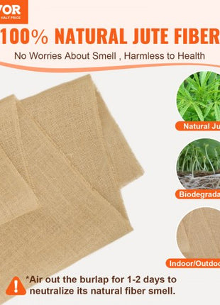 Burlap Fabric Roll, 40 x 150 ft & 45 x 45 High Density Wide Natural Burlap Fabric Rolls, Jute Fabric Burlap Tree Wrap Roll, for Decor, Crafts, Wedding, Gardening, Plant & Tree Winter Covering