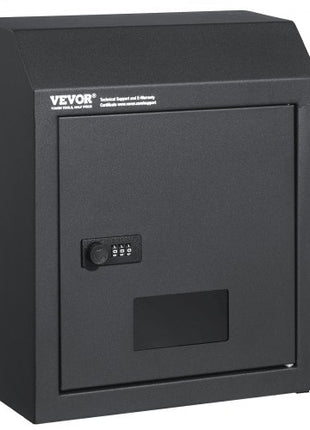 Sturdy Metal Key Locker, Combo Lock, Mountable on Wall, 12'', Charcoal Gray, Ensures Safe Keeping of Mail and Keys