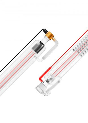 60W CO2 Laser Tube, 49.2 in (1250 mm) Length, 2 in (55 mm) Dia Borosilicate Glass Laser Cutter Tube with Metal Head, 5000-6000hr Wires Preconnected for Laser Engraver Engraving Cutting Machine