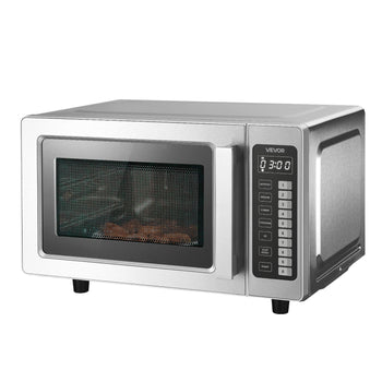 Countertop Microwave Oven, 0.9 Cu Ft, 1000W Digital Stainless Steel Microwave Oven with Touchscreen, 10 Cooking Presets, 5 Power Levels, Multi-Lock Door & Easy Clean Interior for Commercial Use