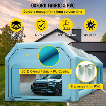 26x15x10ft Portable Inflatable Paint Booth,Inflatable Spray Booth, Car Paint Tent with Air Filter System & 2 Blowers, Upgraded Blow Up Spray Booth Tent, Auto Paint Workstation, Car Parking Gara