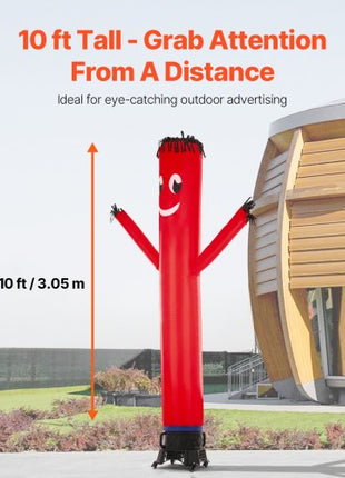 Inflatable Tube Man Set, 10 ft Tall, Wacky Waving Inflatable Dancing Tube Guy with 9/10 HP Blower, PP Shell IPX3 Waterproof Blower Fan, for Outdoor Advertising Business Store Party
