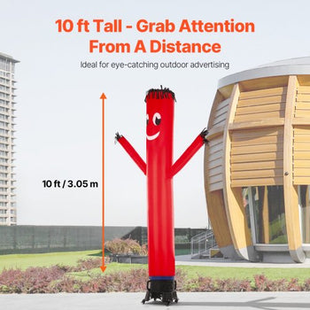 Inflatable Tube Man Set, 10 ft Tall, Wacky Waving Inflatable Dancing Tube Guy with 9/10 HP Blower, PP Shell IPX3 Waterproof Blower Fan, for Outdoor Advertising Business Store Party