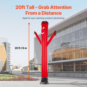 Inflatable Tube Man Set, 20 ft Tall, Wacky Waving Inflatable Dancing Tube Guy with 1 HP Blower, PP Shell IPX3 Waterproof Blower Fan, for Outdoor Advertising Business Store Party