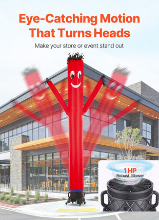 Inflatable Tube Man Set, 20 ft Tall, Wacky Waving Inflatable Dancing Tube Guy with 1 HP Blower, PP Shell IPX3 Waterproof Blower Fan, for Outdoor Advertising Business Store Party